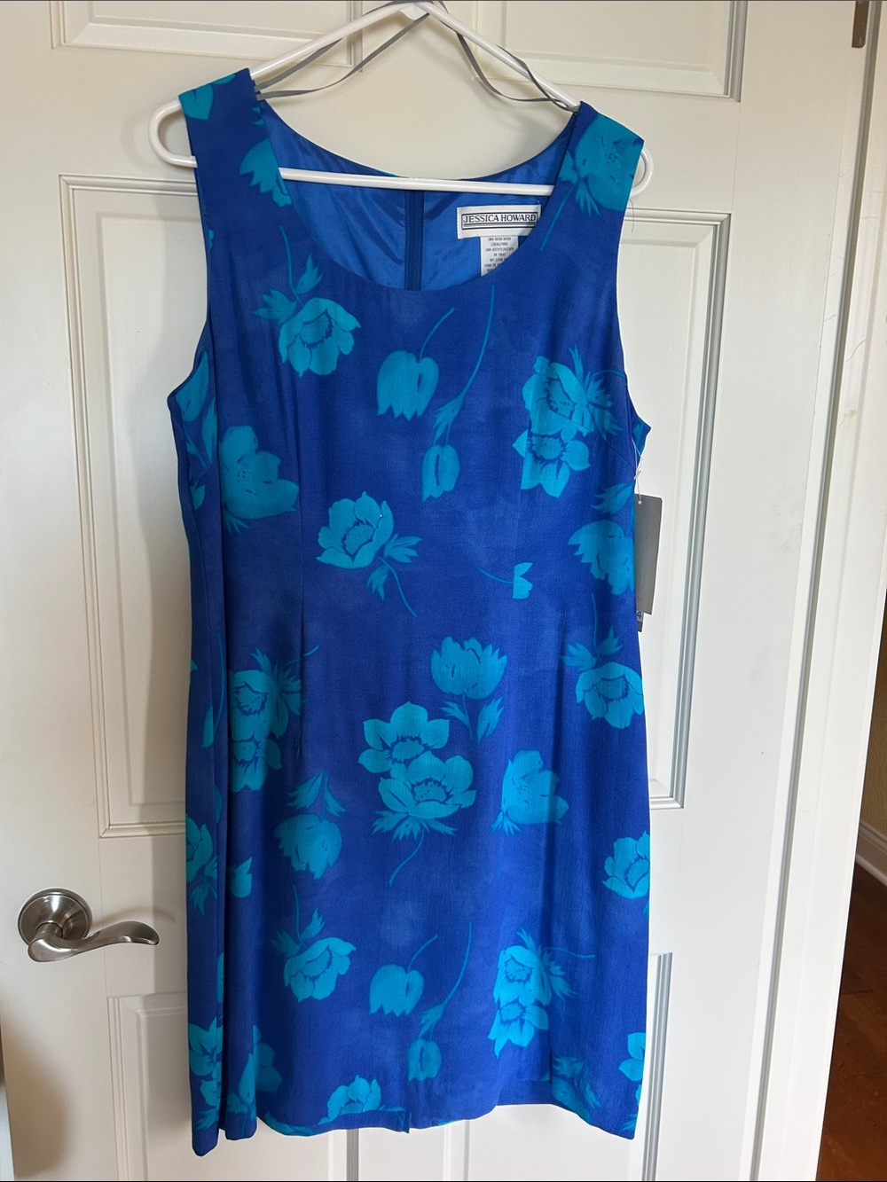 Jessica Howard Blue Floral Sleeveless Shift Dress